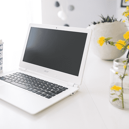 Laptop on desk