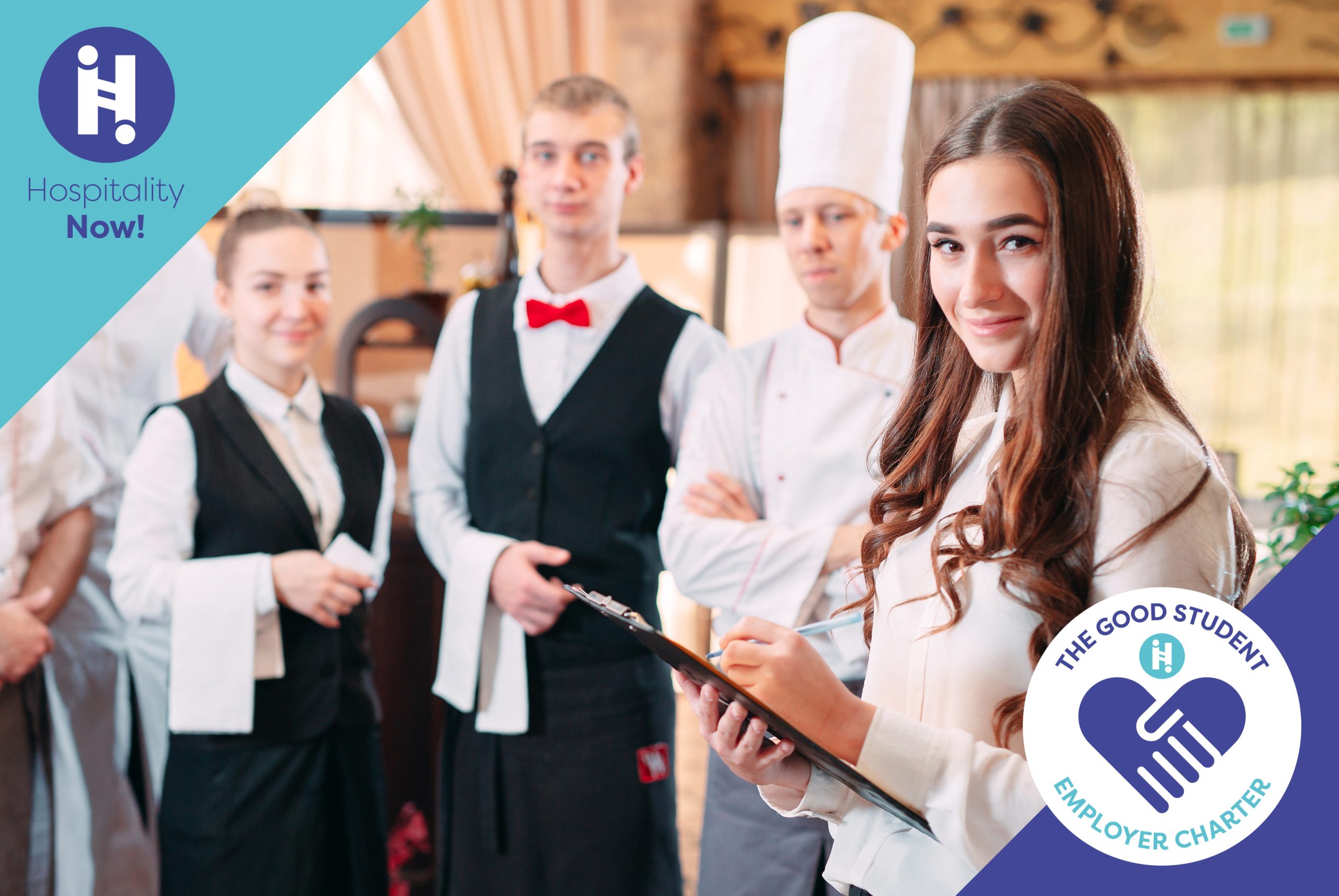 Students working in various roles within the hospitality sector