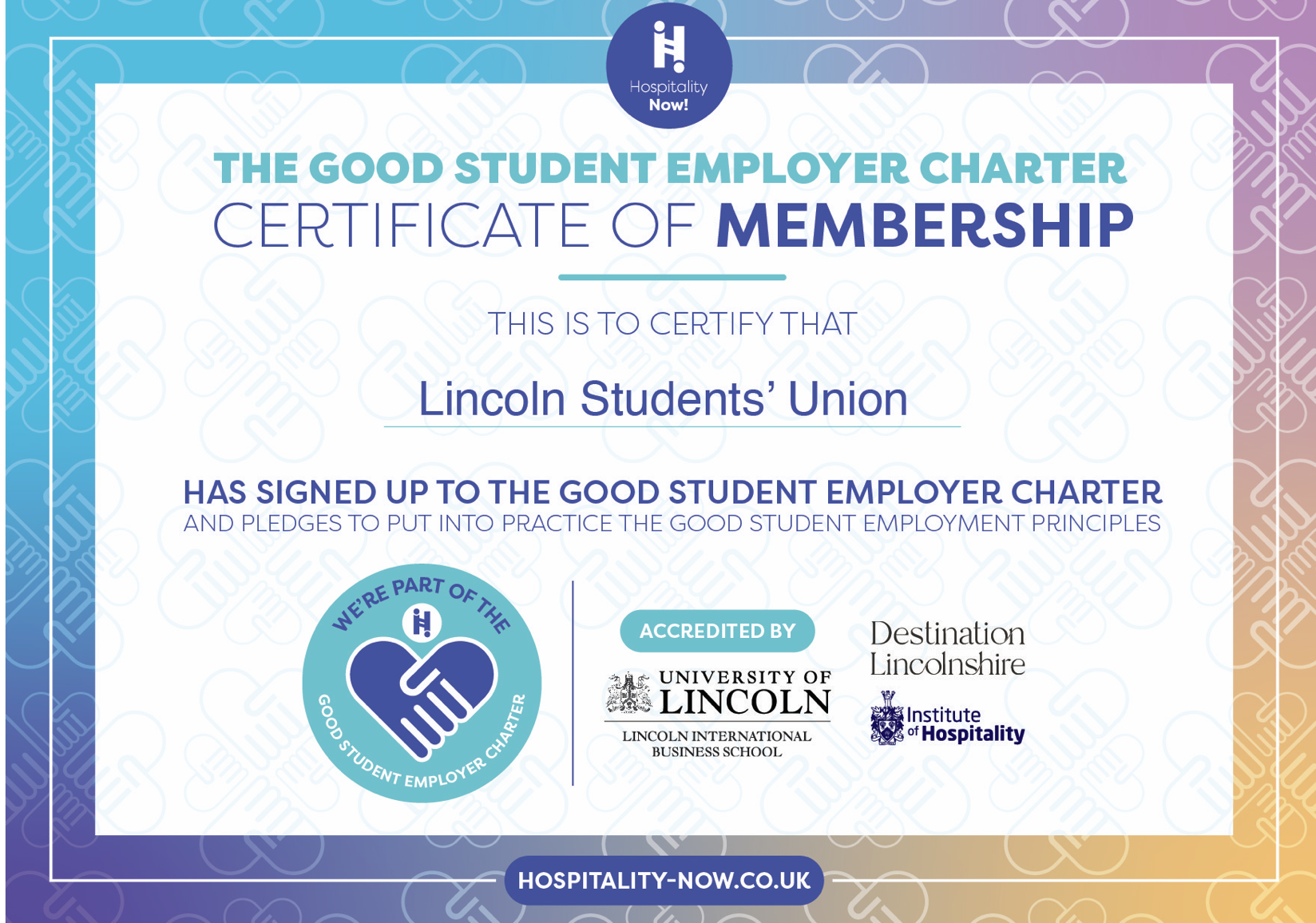 Lincoln Student's Union Certificate of Membership